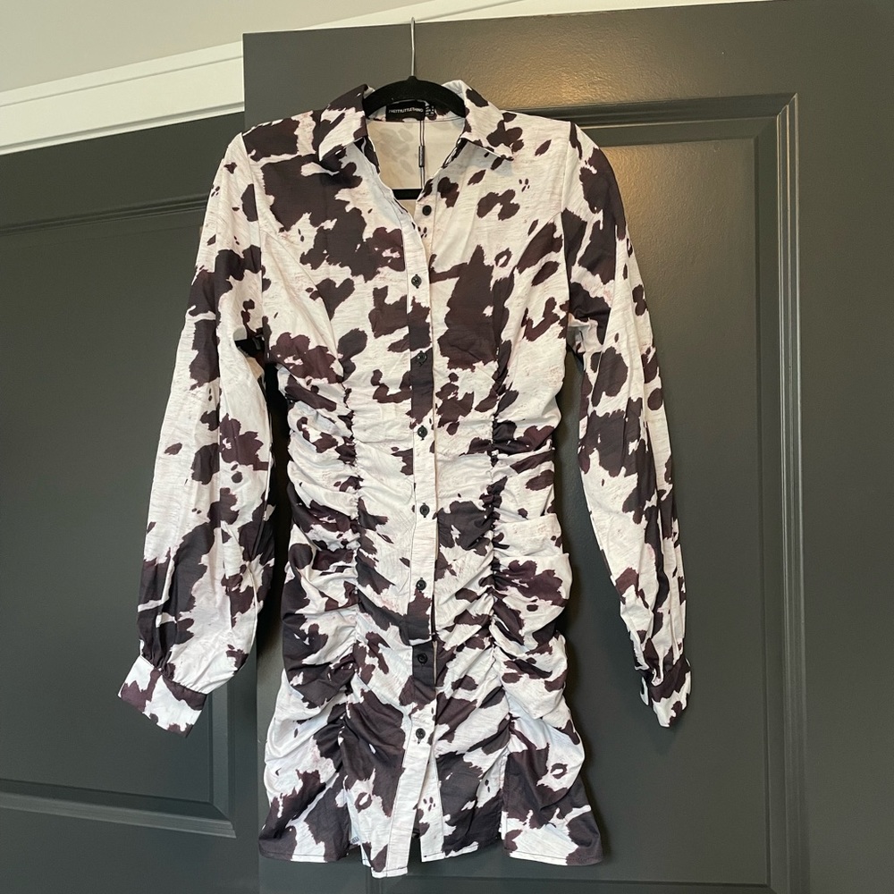 NWT Cow Print Mini Dress